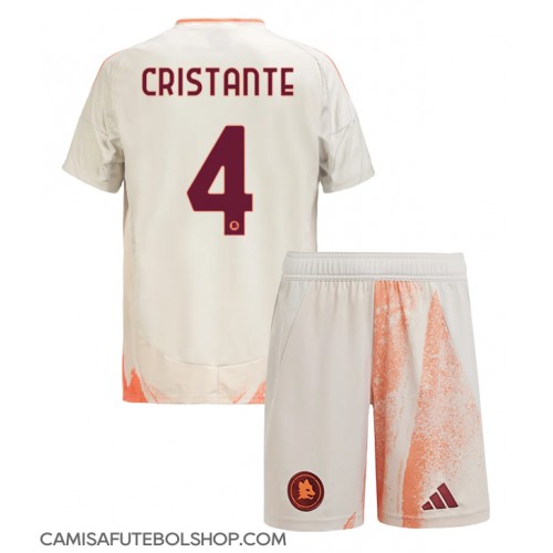 Camisa de time de futebol AS Roma Bryan Cristante #4 Replicas 2º Equipamento Infantil 2024-25 Manga Curta (+ Calças curtas)